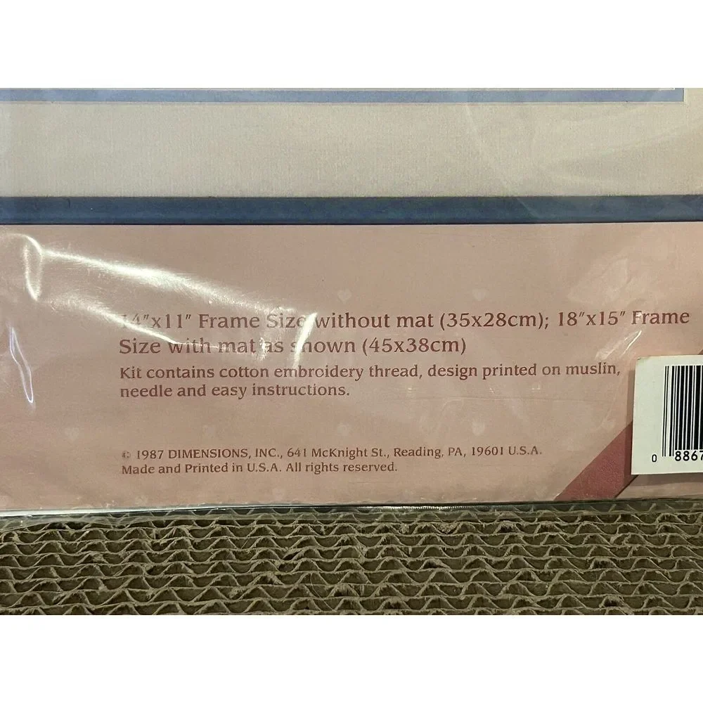 1987 Dimensions‎ From The Heart Floral On Lace Counted Cross Stitch Kit #53010